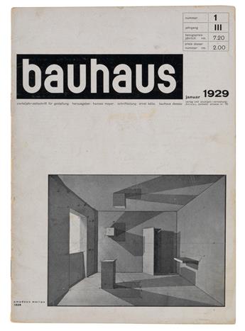 VARIOUS ARTISTS. BAUHAUS. Group of 7 magazines. 1928-29. Each approximately 11x8 inches, 29x21 cm.